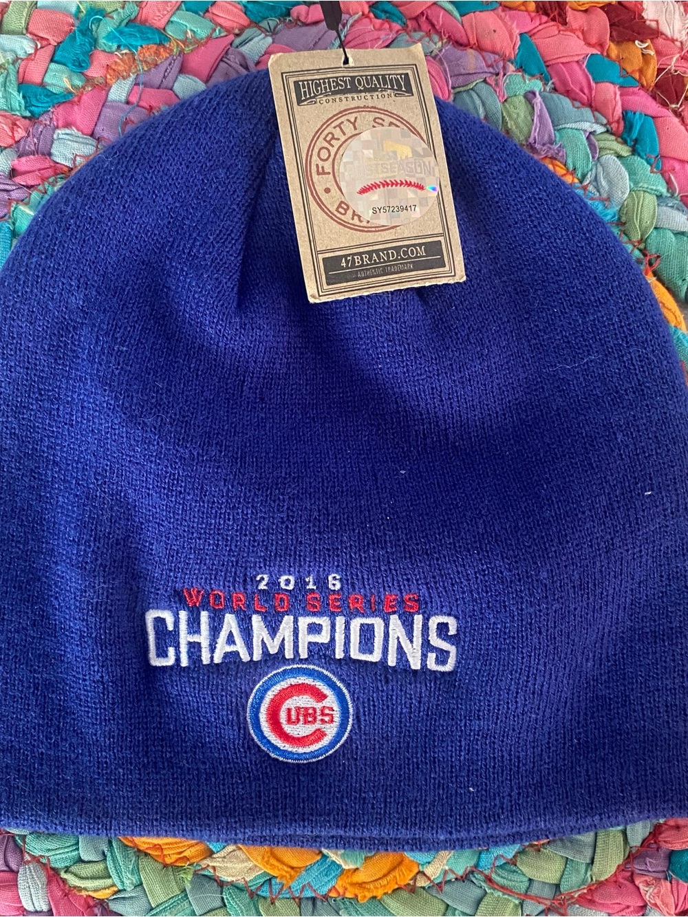 47 Brand Chicago Cubs Royal Blue '2016 Champions' Beanie NWT